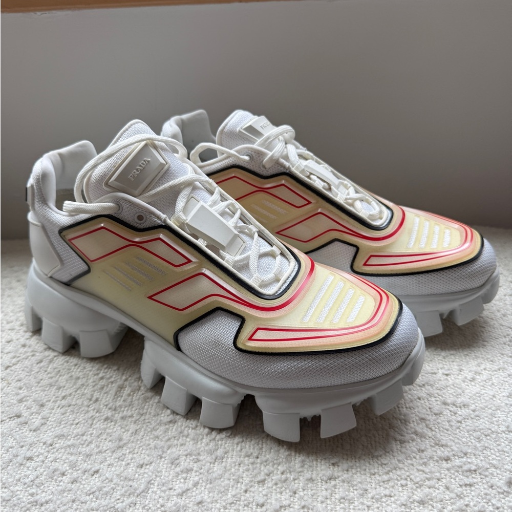Prada Cloudbust Thunder knit White Sneakers